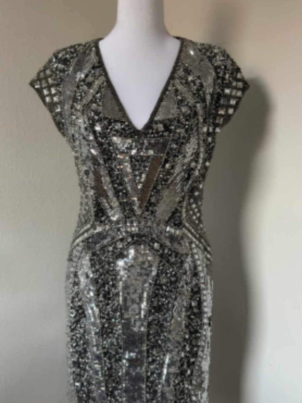 Parker Sequined Capped Sleeves, Sequined Dress
